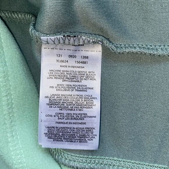 Columbia Lightweight Fleece Zipup Jacket Green Colorblock Medium - Picture 5 of 6